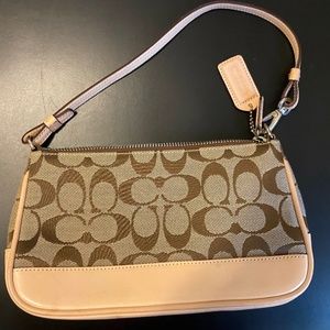 Coach Signature Fabric and Leather Hand Bag